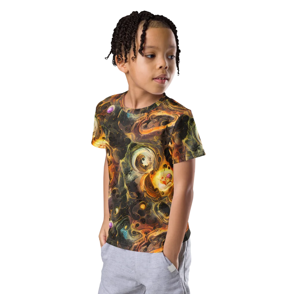 Golden Maelstrom on Kids Crew Neck T-Shirt — Left Front