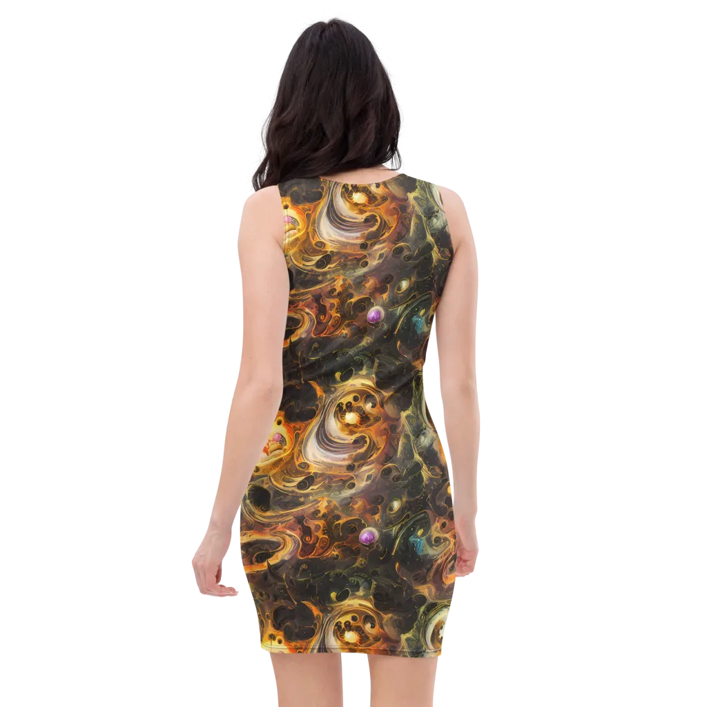 Golden Maelstrom on Bodycon Dress — Back