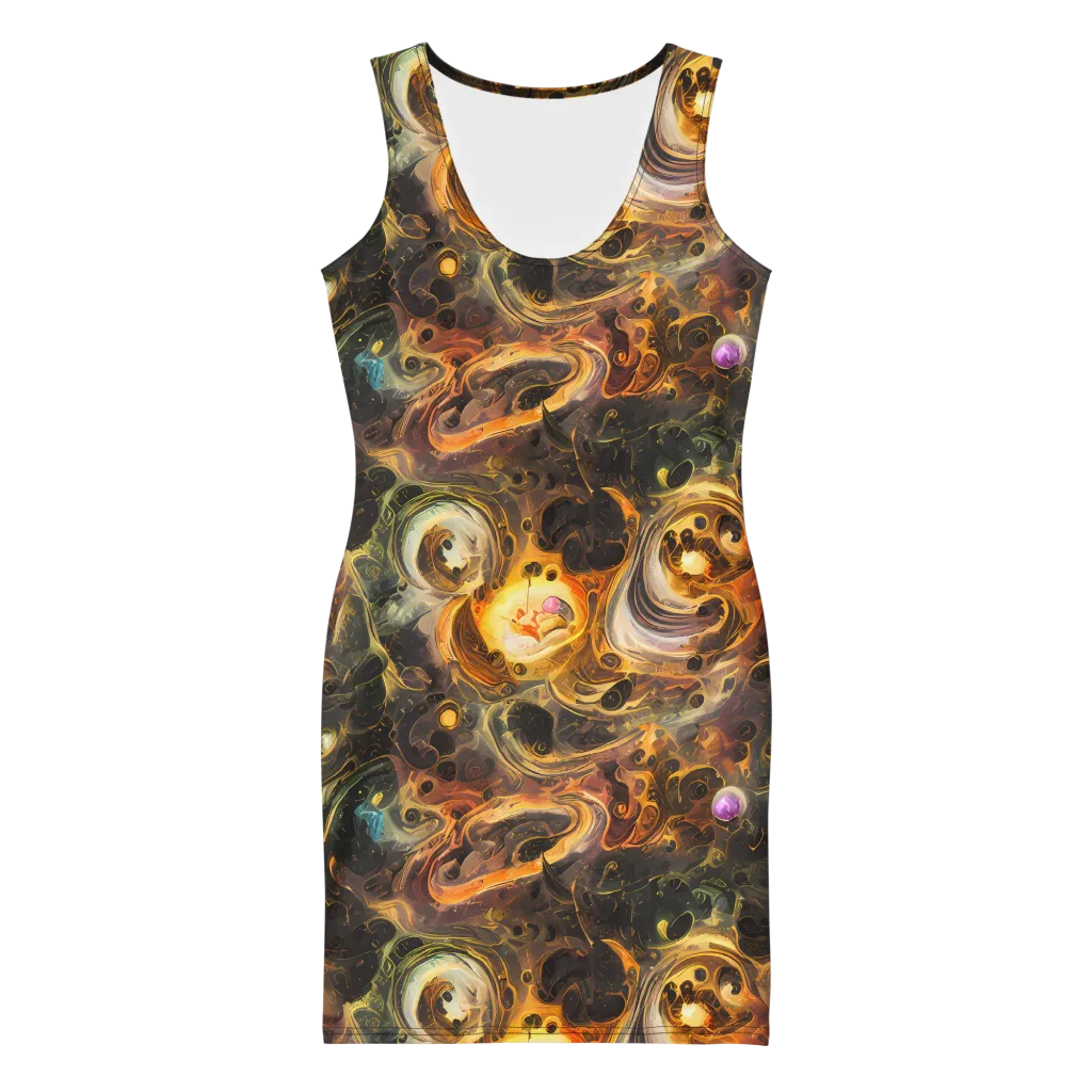 Golden Maelstrom on Bodycon Dress — Front