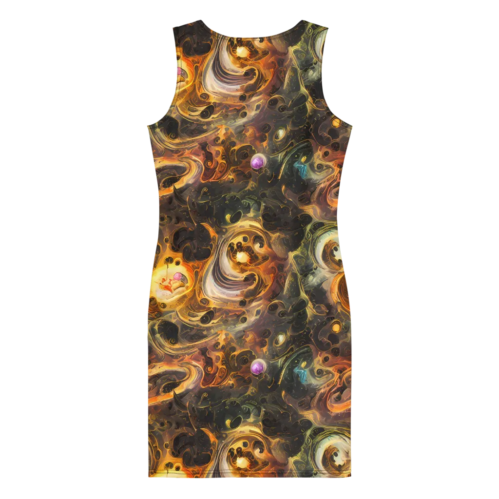 Golden Maelstrom on Bodycon Dress — Back