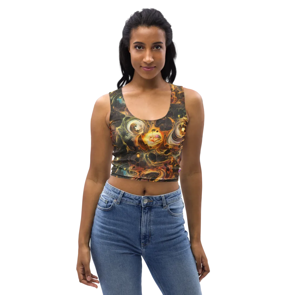 Golden Maelstrom on Crop Top — Front