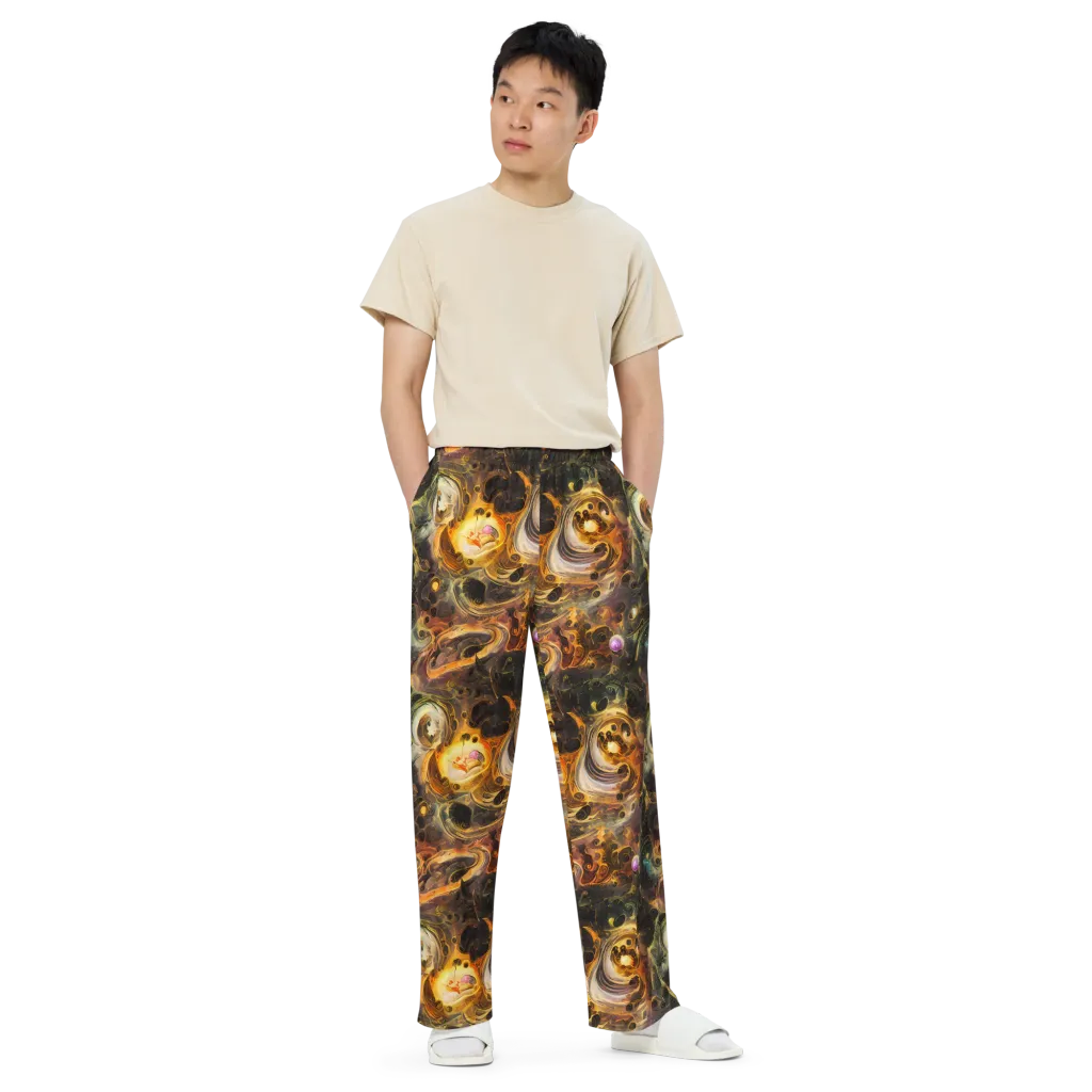 Golden Maelstrom on Wide-Leg Pants — Front
