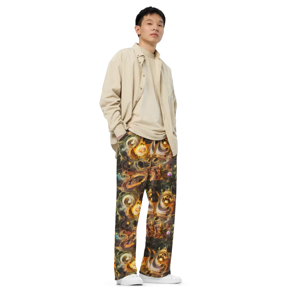 Golden Maelstrom on Wide-Leg Pants — Right Front