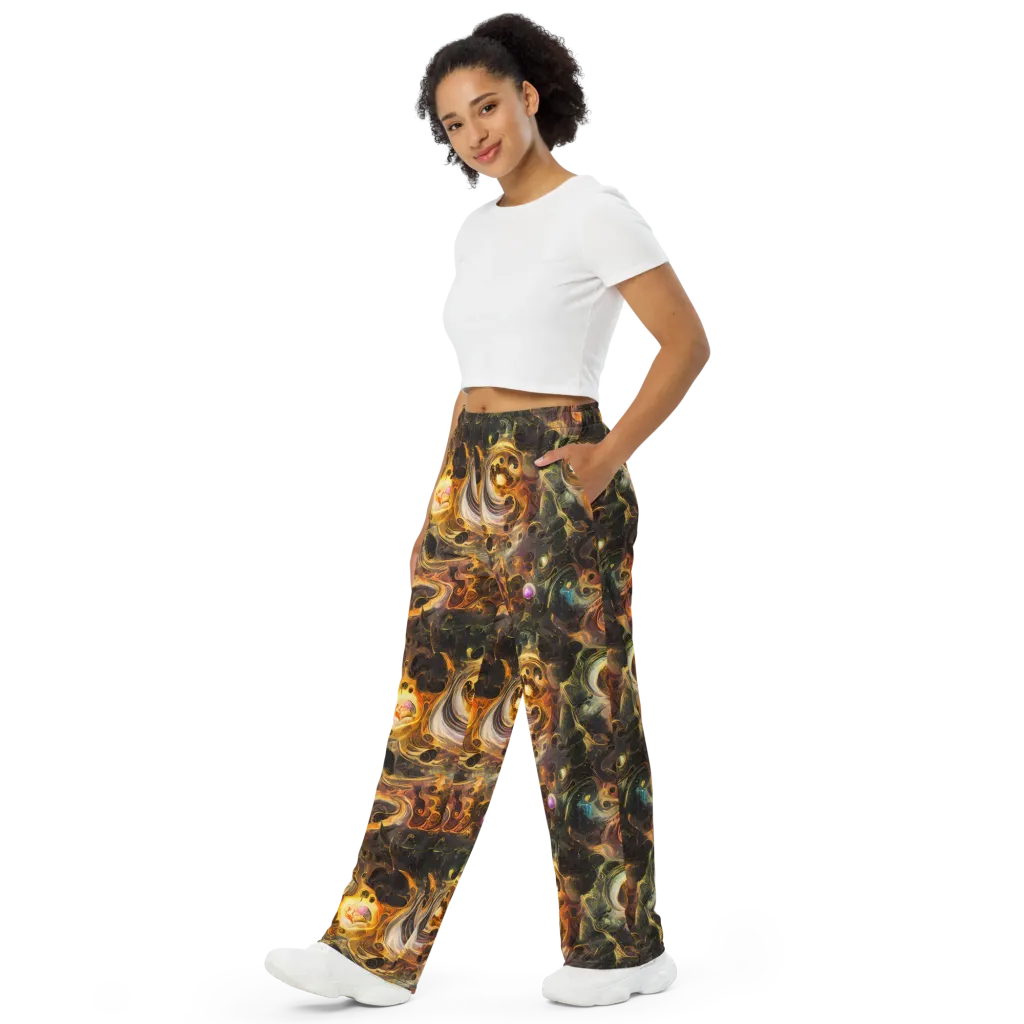 Golden Maelstrom on Wide-Leg Pants — Left Front