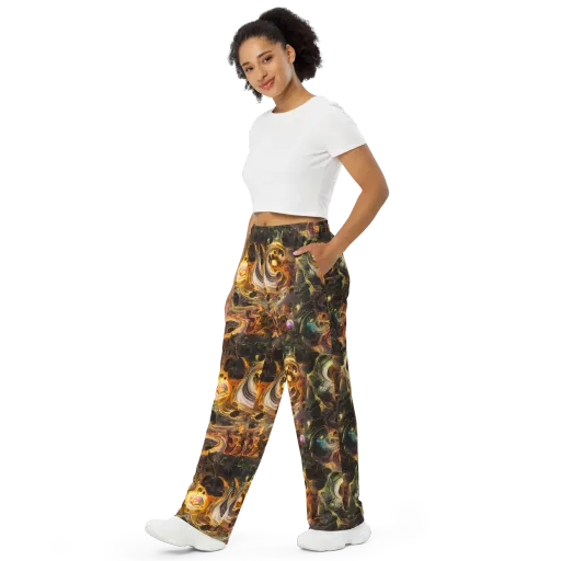 Golden Maelstrom on a Wide-Leg Pants