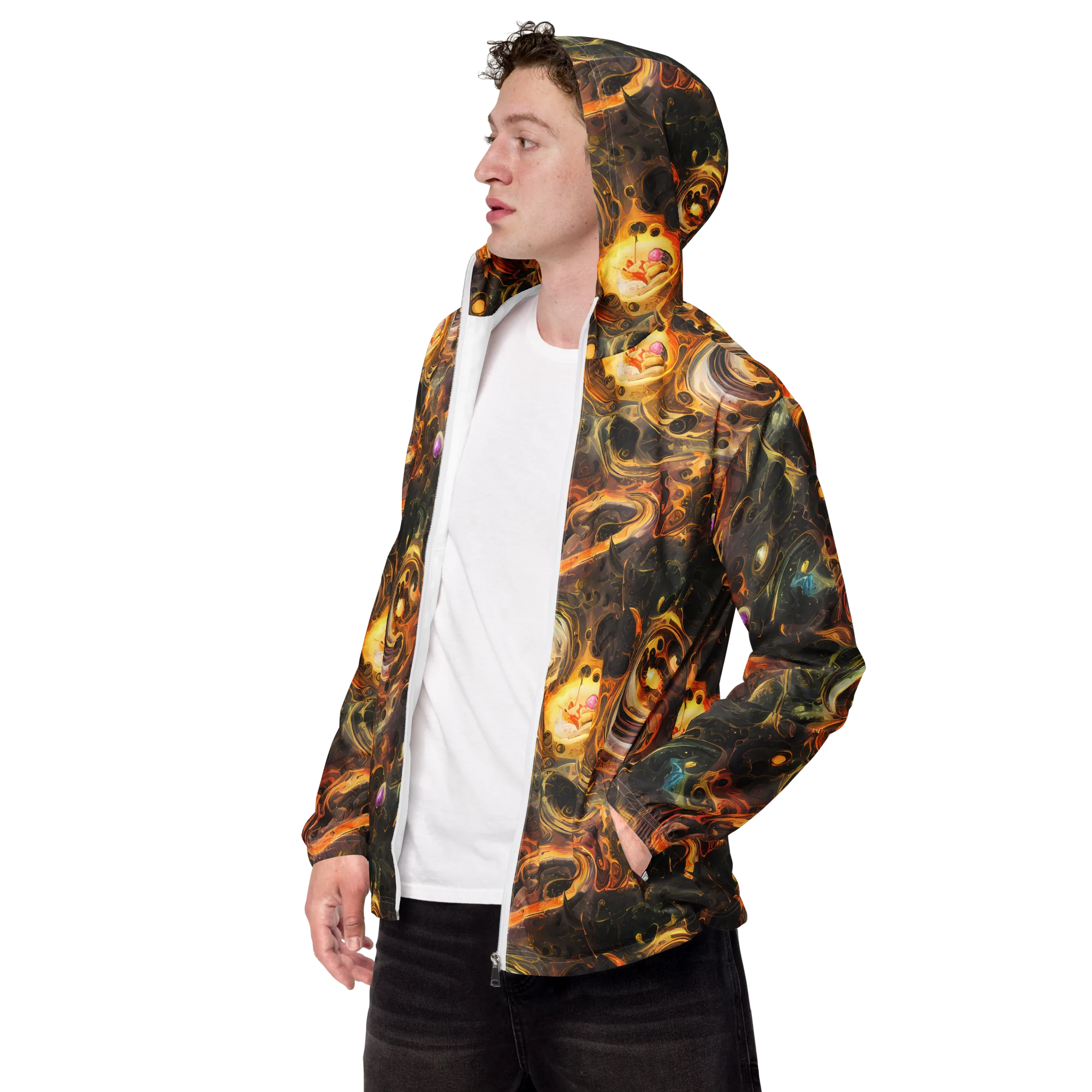 Golden Maelstrom on Men's Windbreaker — Left Front