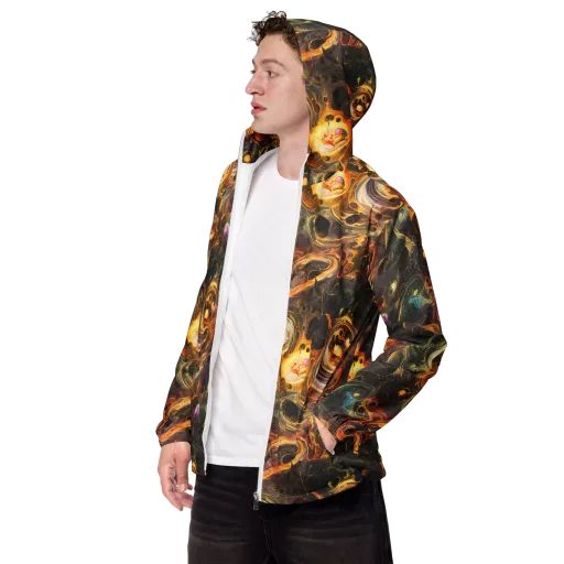 Golden Maelstrom on a Men's Windbreaker