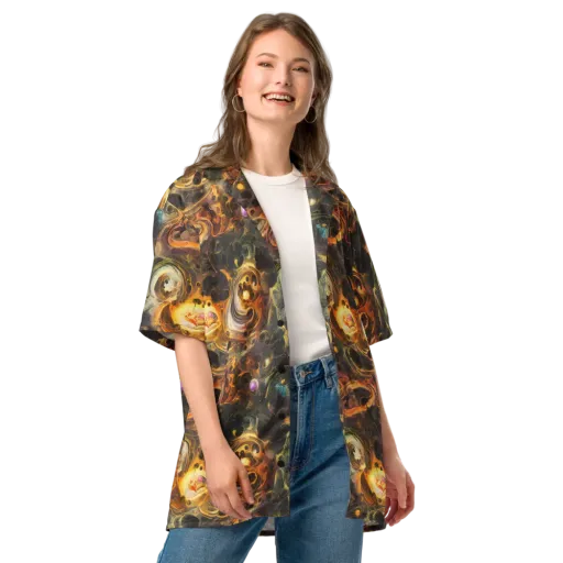 Golden Maelstrom on a Button Shirt