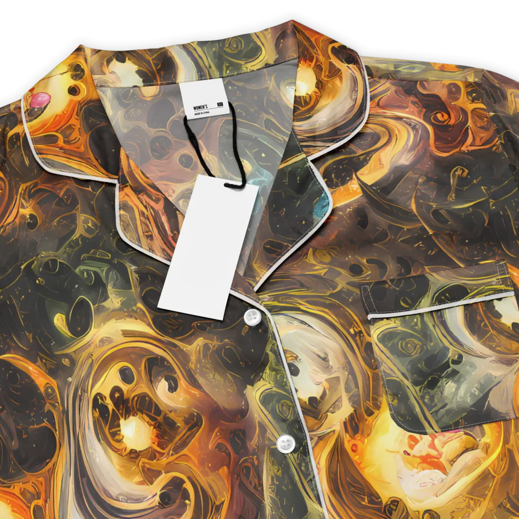 Golden Maelstrom on Women's Short Sleeve Pajama Top — Product details