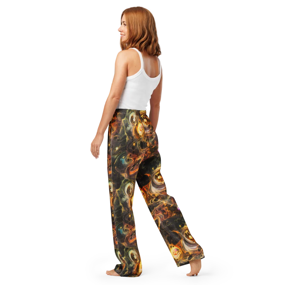 Golden Maelstrom on Women's Pajama Pants — Back