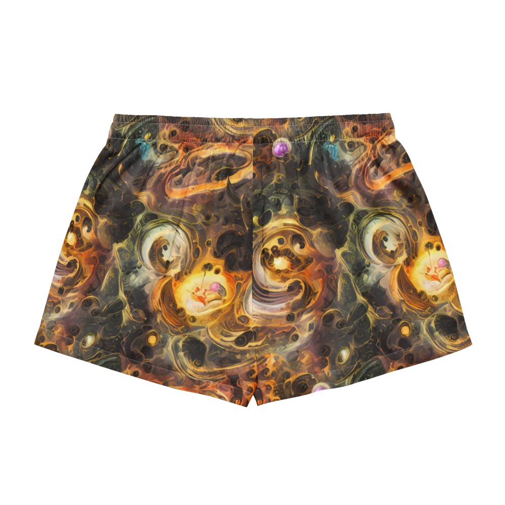 Golden Maelstrom on Women's Pajama Shorts — Back
