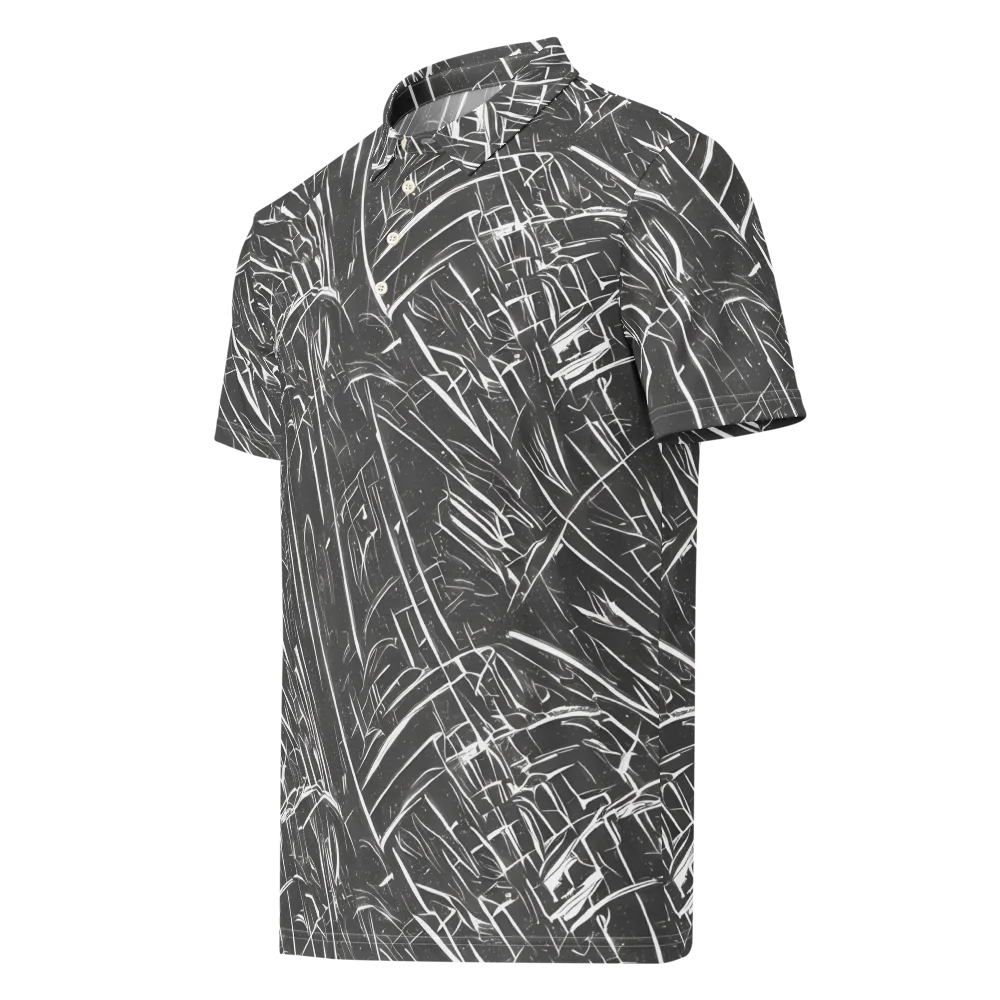 Inkwood Collision on Men's Slim Fit Polo Shirt — Left Front