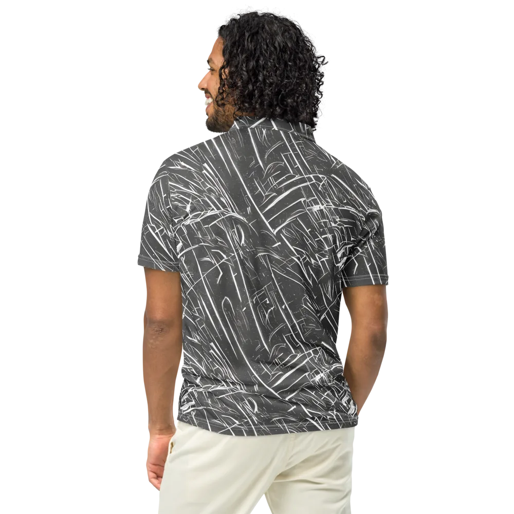 Inkwood Collision on Men's Slim Fit Polo Shirt — Back