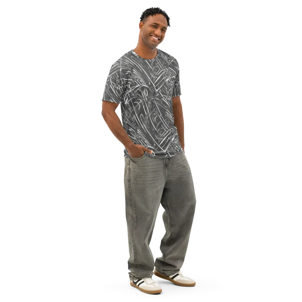 Inkwood Collision on Men's Cotton Crew Neck T-Shirt — Right Front