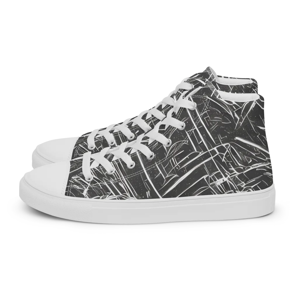 Inkwood Collision on Men's High Top Canvas Shoes — Left