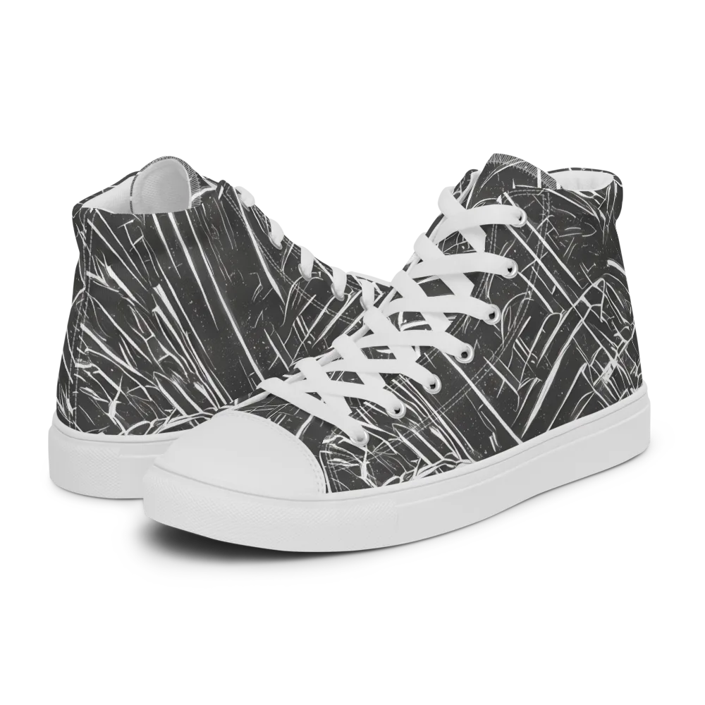 Inkwood Collision on Men's High Top Canvas Shoes — Left