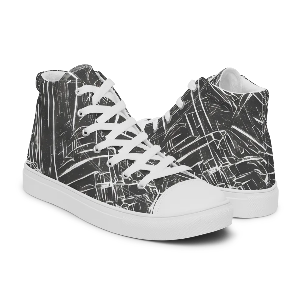 Inkwood Collision on Men's High Top Canvas Shoes — Right