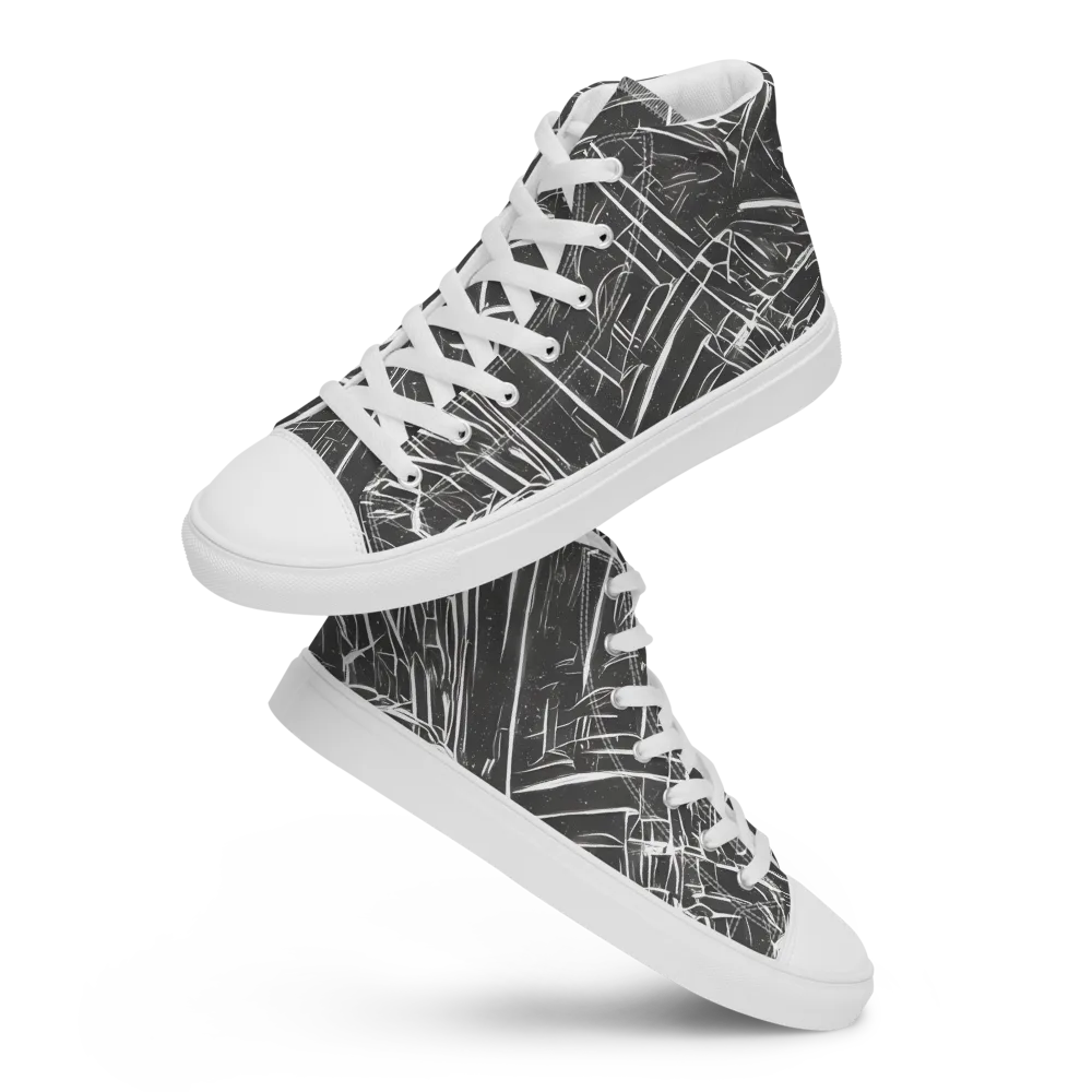 Inkwood Collision on Men's High Top Canvas Shoes — Front