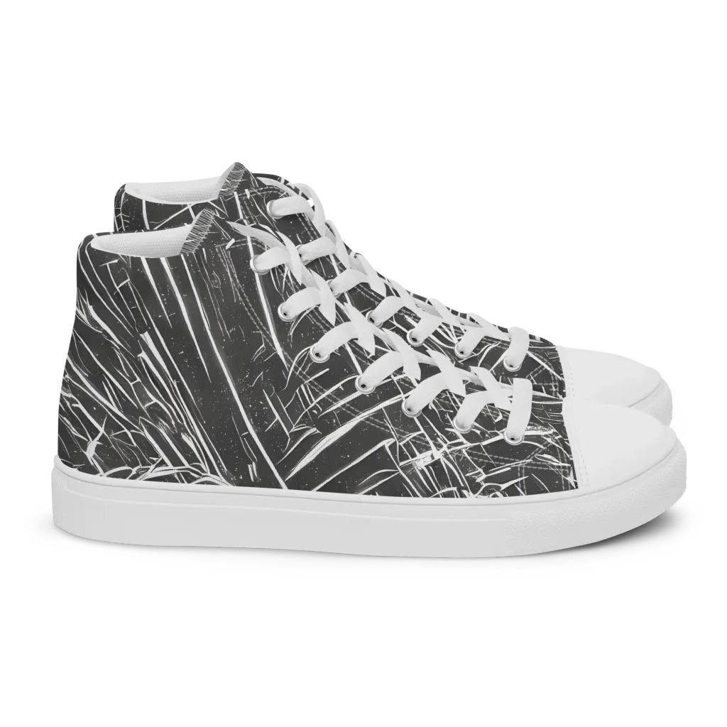 Inkwood Collision on Women's High Top Canvas Shoes — Right
