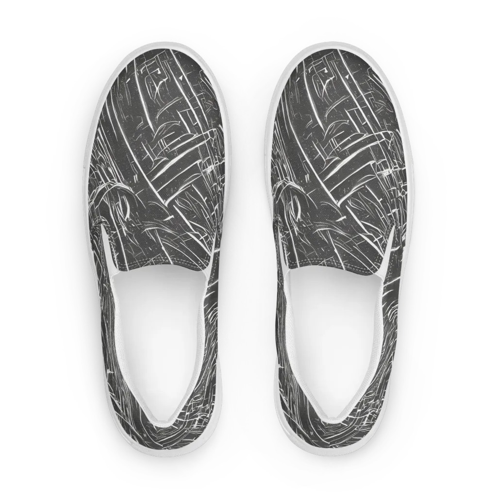 Inkwood Collision on Men's Slip-On Canvas Shoes — Front