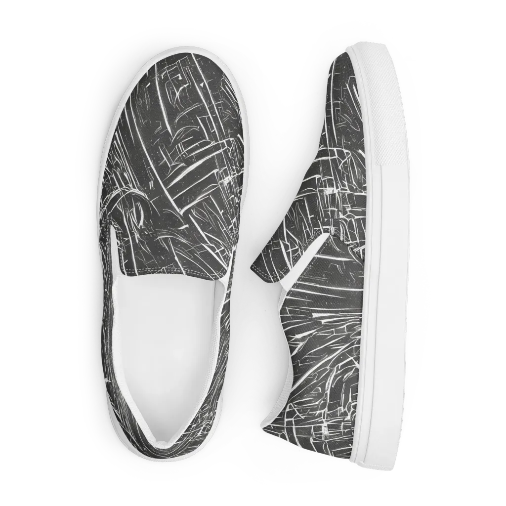Inkwood Collision on Men's Slip-On Canvas Shoes — Front