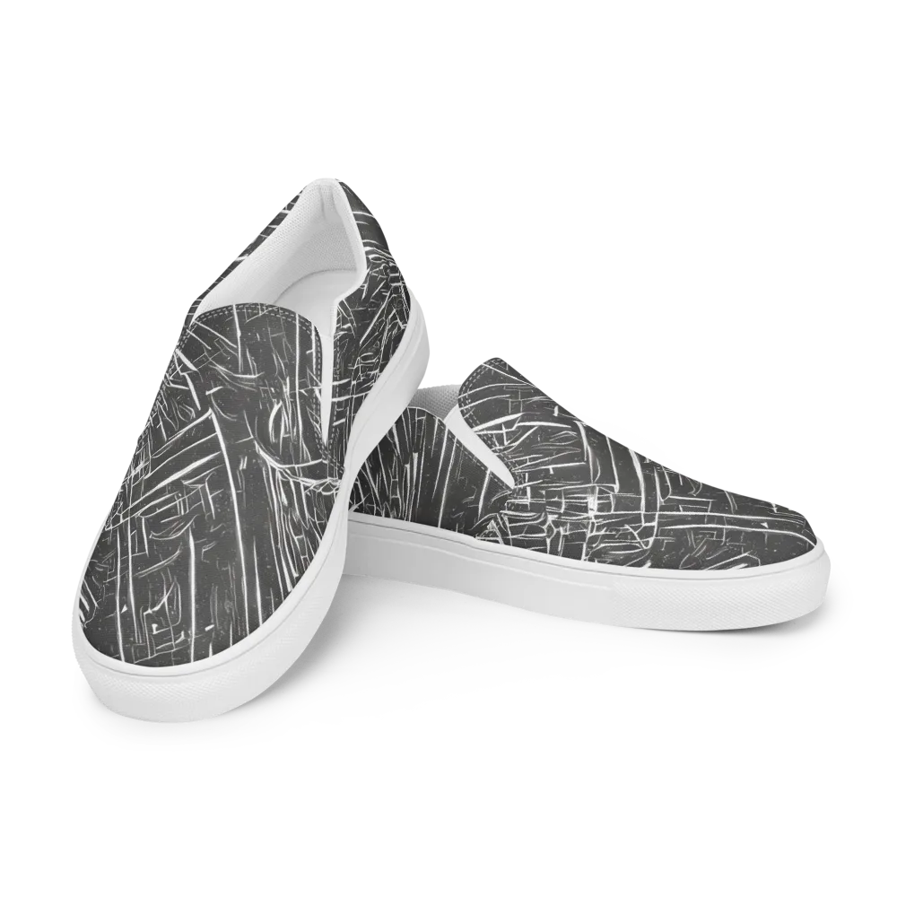 Inkwood Collision on Women's Slip-On Canvas Shoes — Left Front