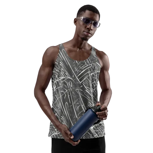 Inkwood Collision on a Men's Tank Top