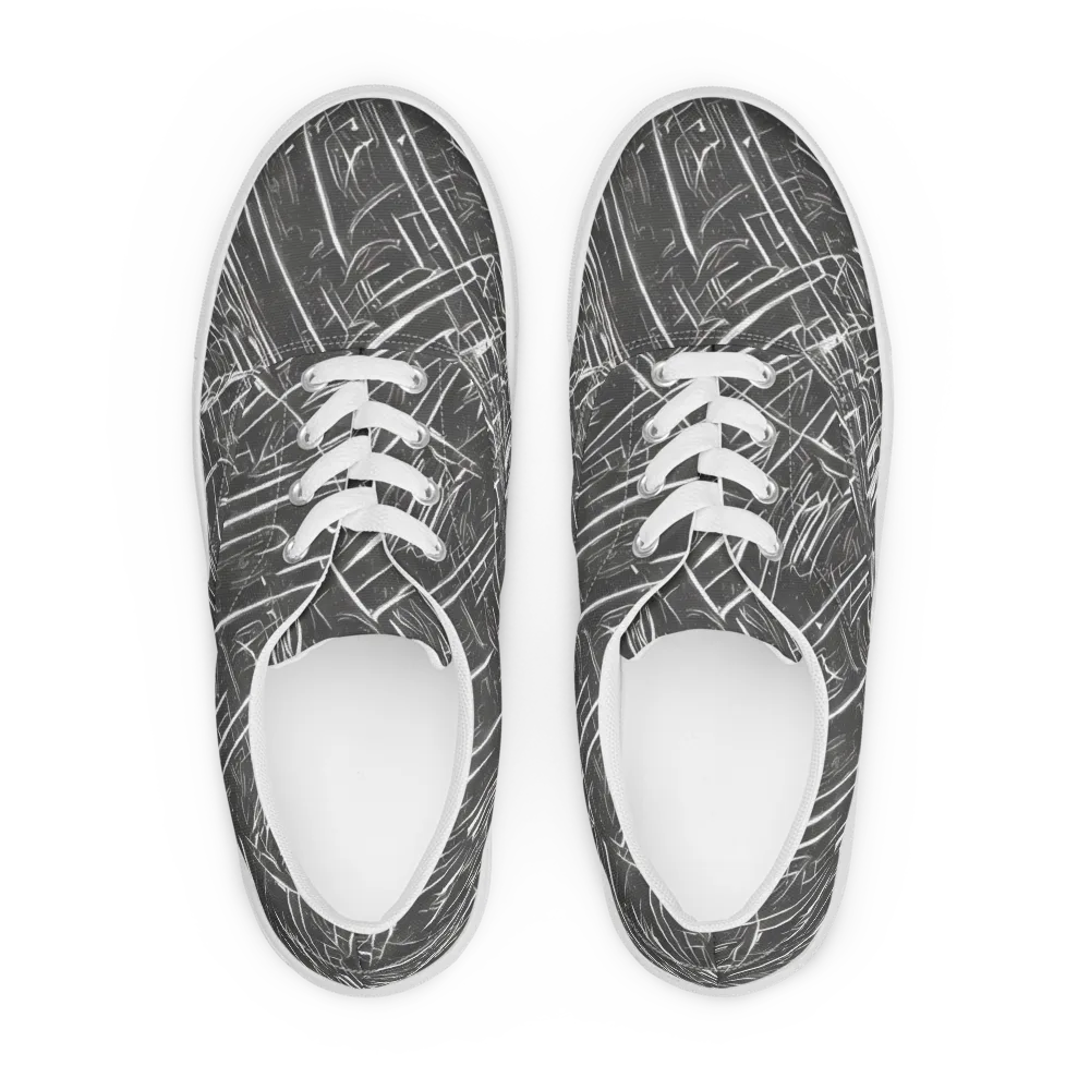 Inkwood Collision on Men's Lace-Up Canvas Shoes — Front