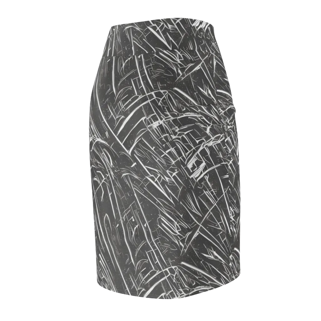 Inkwood Collision on Pencil Skirt — Back Side