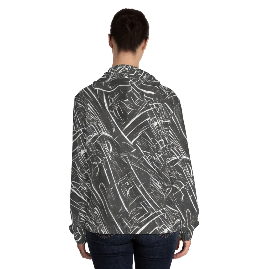 Inkwood Collision on Women's Full-Zip Hoodie — Back On Person