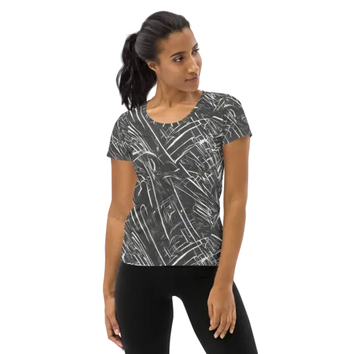 Inkwood Collision on a Women's Athletic T-Shirt