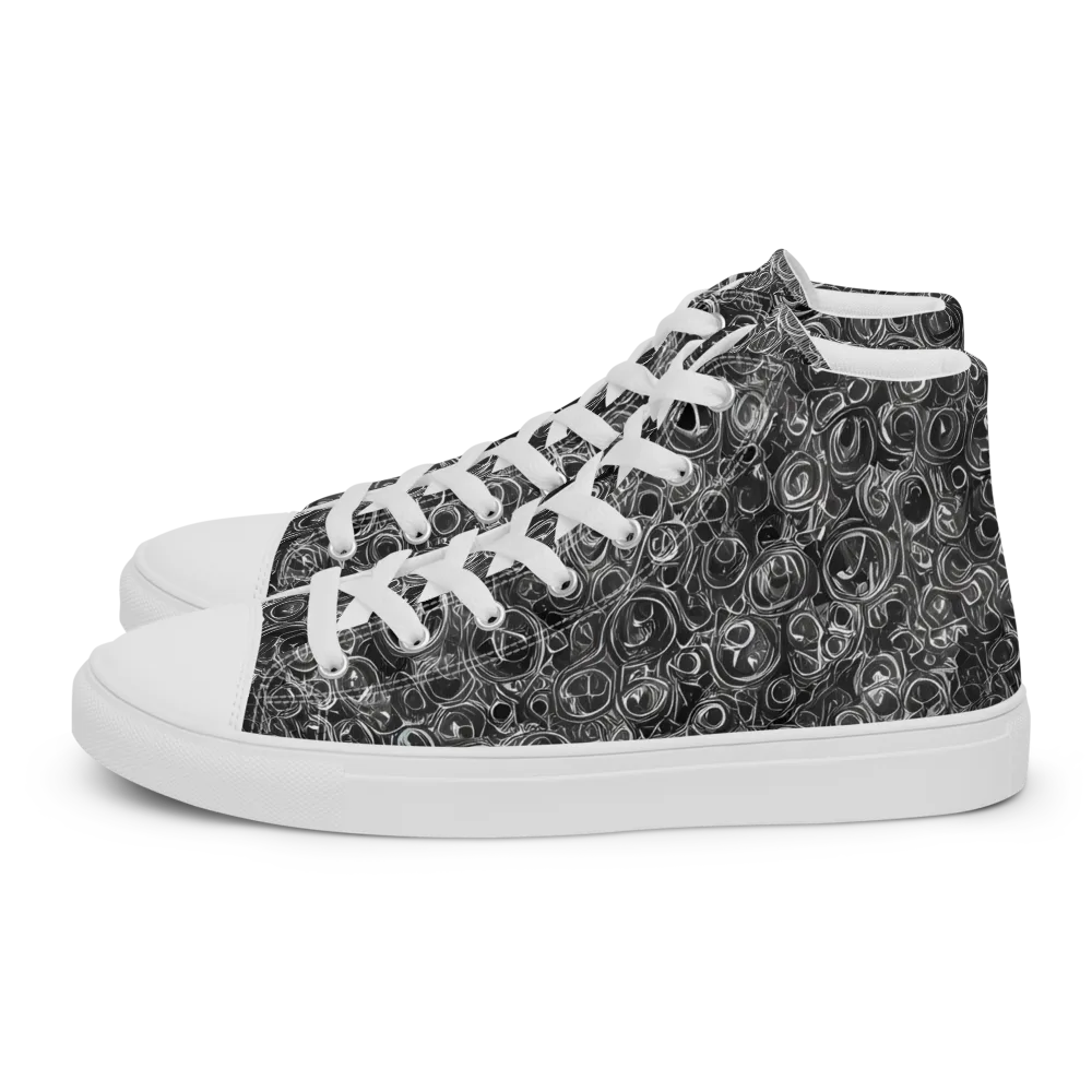 Blackwater Riddle on Men's High Top Canvas Shoes — Left