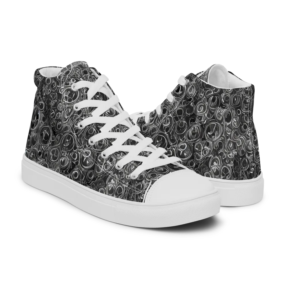 Blackwater Riddle on Men's High Top Canvas Shoes — Right