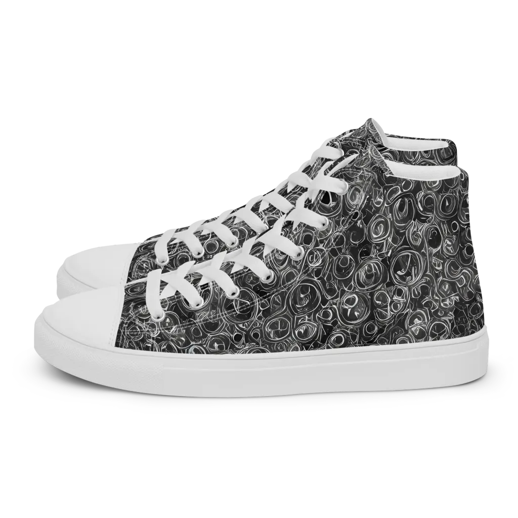 Blackwater Riddle on Women's High Top Canvas Shoes — Left