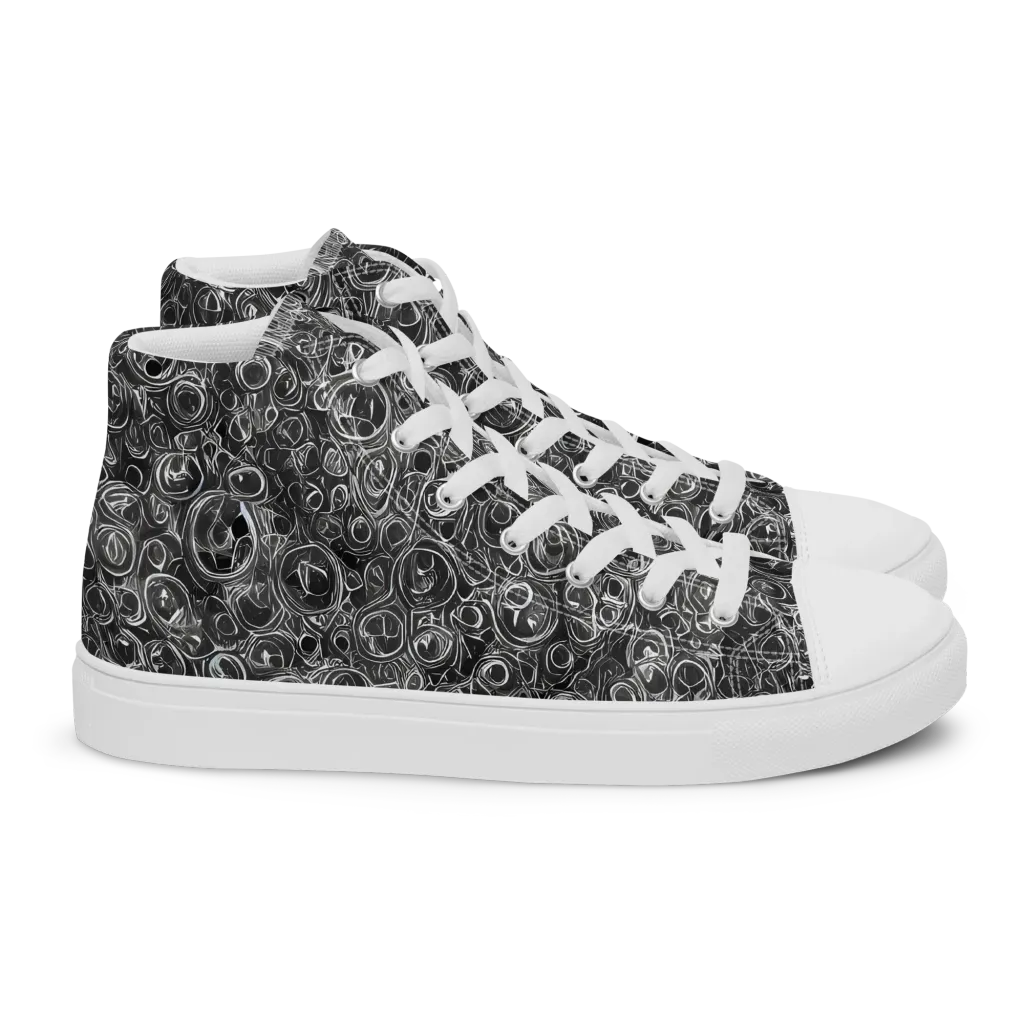 Blackwater Riddle on Women's High Top Canvas Shoes — Right
