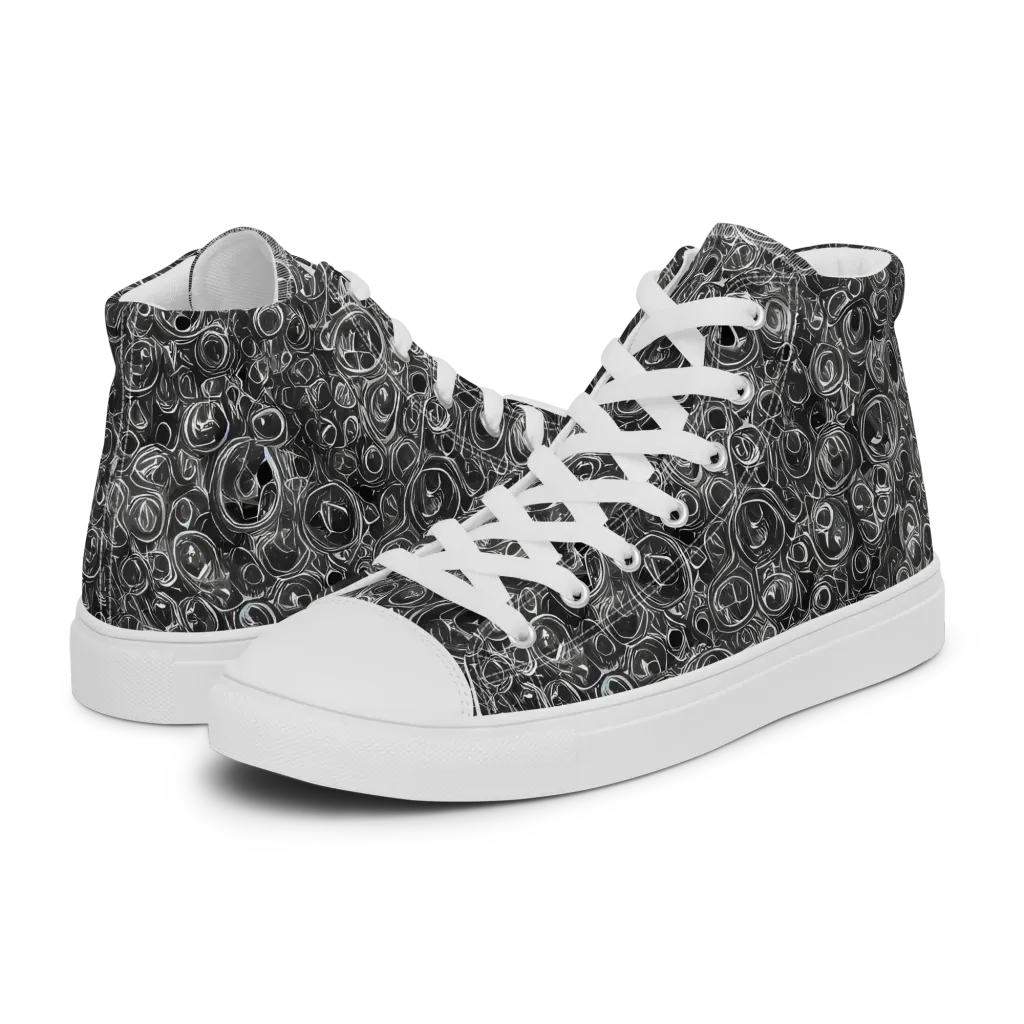 Blackwater Riddle on Women's High Top Canvas Shoes — Left