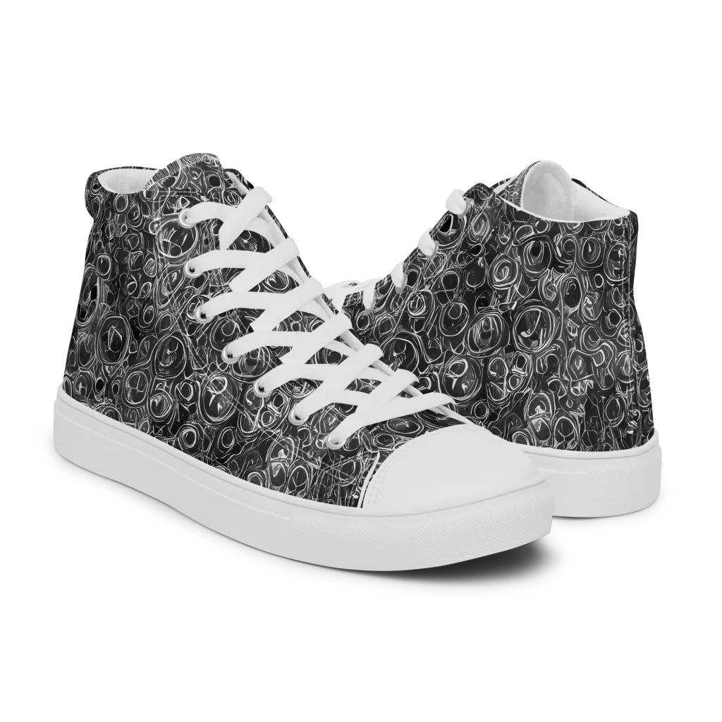 Blackwater Riddle on Women's High Top Canvas Shoes — Right