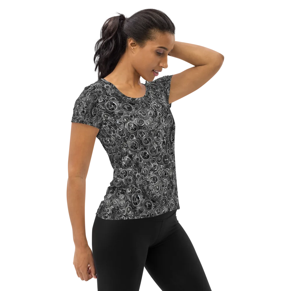 Blackwater Riddle on Women's Athletic T-Shirt — Right