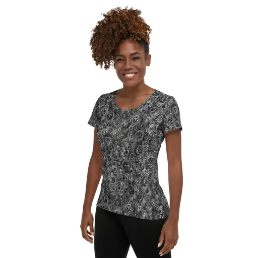 Blackwater Riddle on a Women's Athletic T-Shirt
