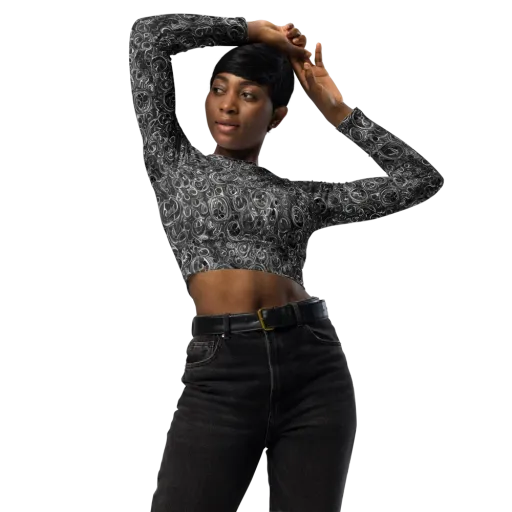 Blackwater Riddle on a Long Sleeve Crop Top