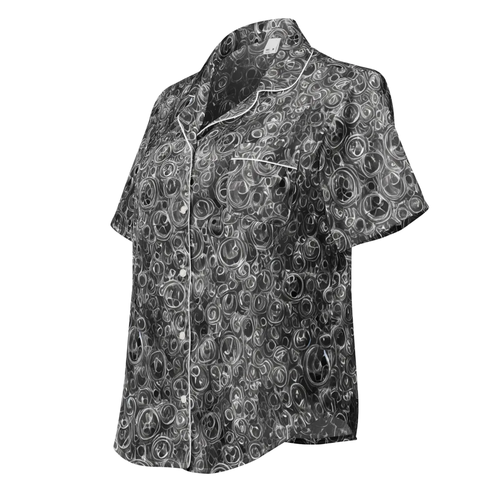 Blackwater Riddle on Women's Short Sleeve Pajama Top — Left Front