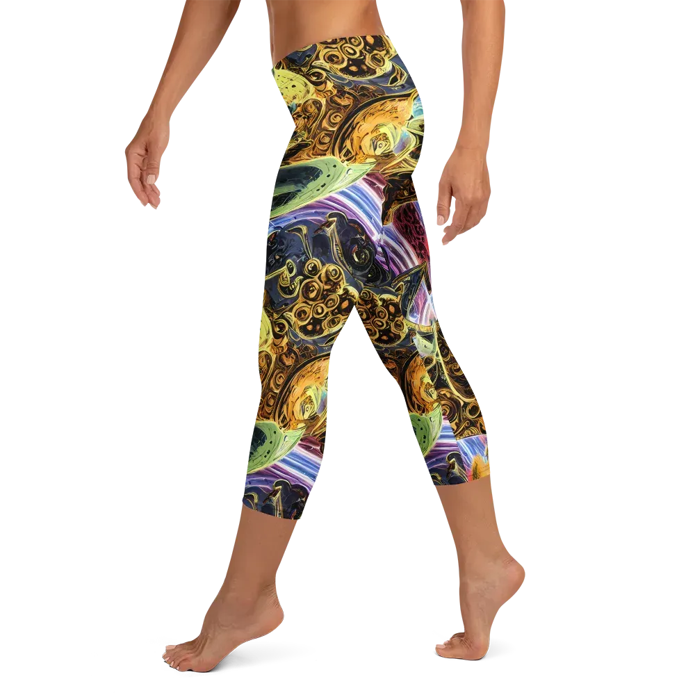 Aurum Rapture on Capri Leggings — Left