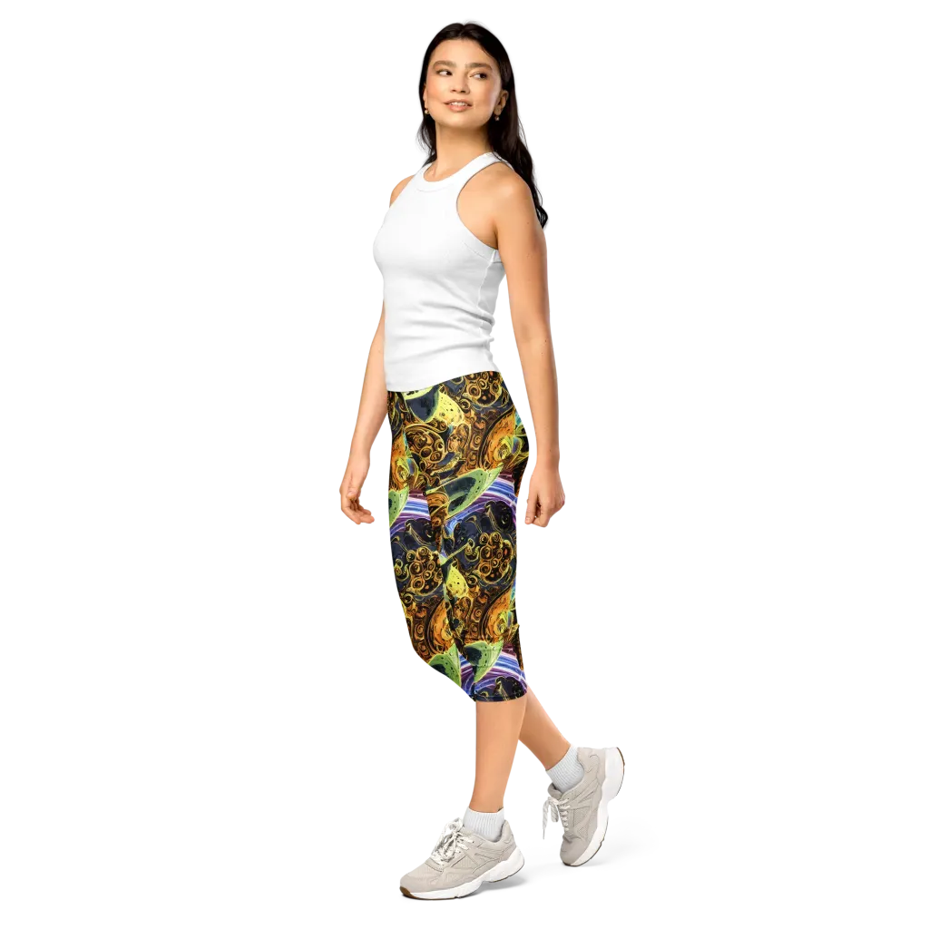Aurum Rapture on Capri Leggings — Left Front