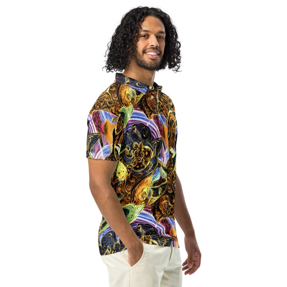 Aurum Rapture on Men's Slim Fit Polo Shirt — Right Front