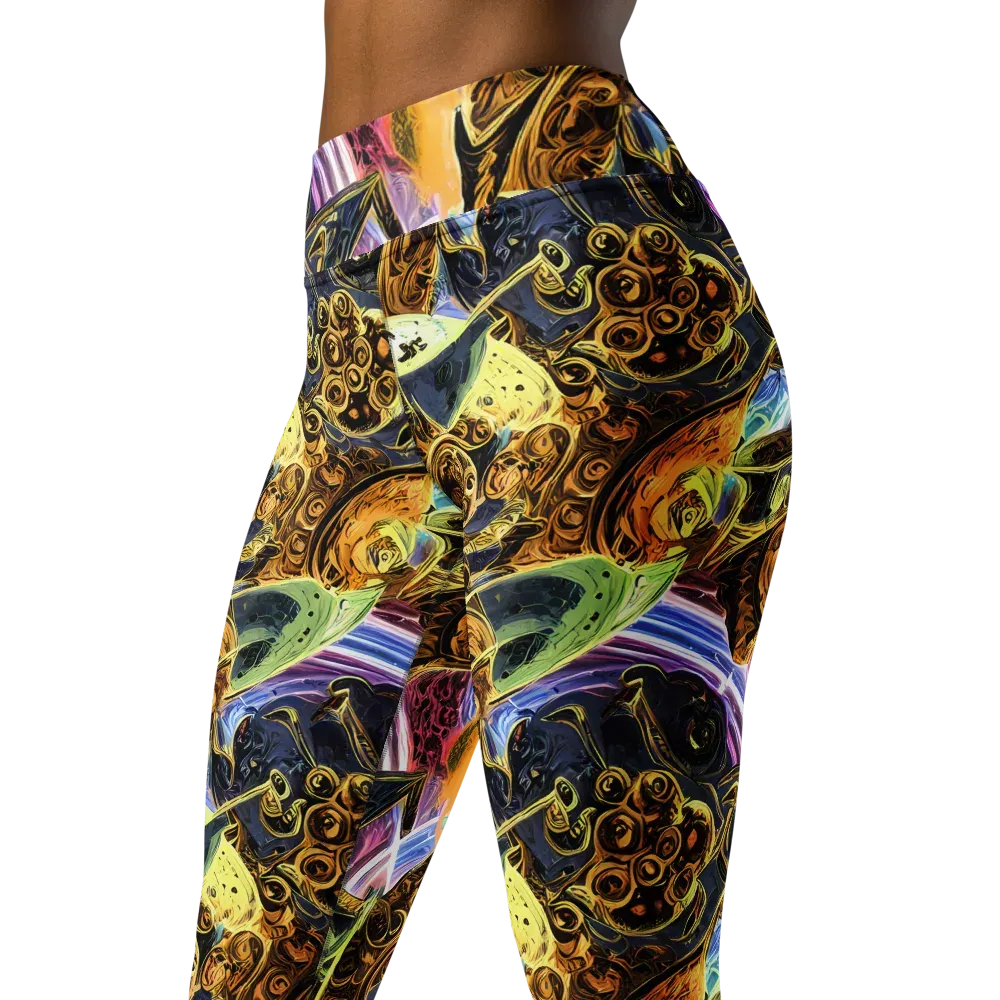 Aurum Rapture on Yoga Leggings — Left Front