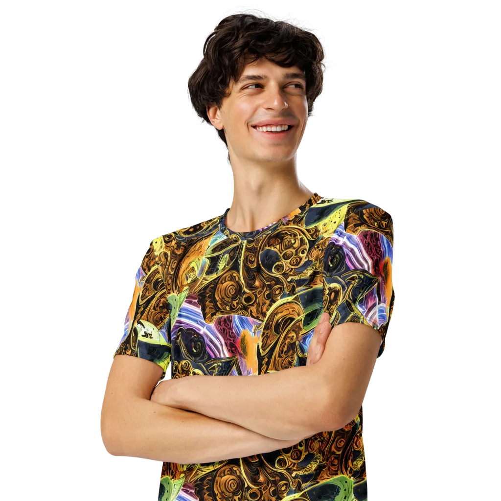 Aurum Rapture on Men's Crew Neck T-Shirt — Left Front