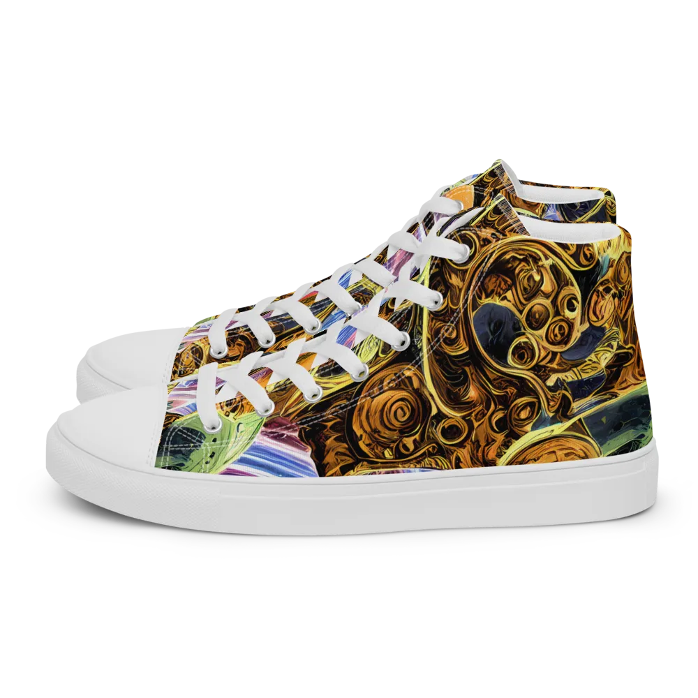 Aurum Rapture on Men's High Top Canvas Shoes — Left