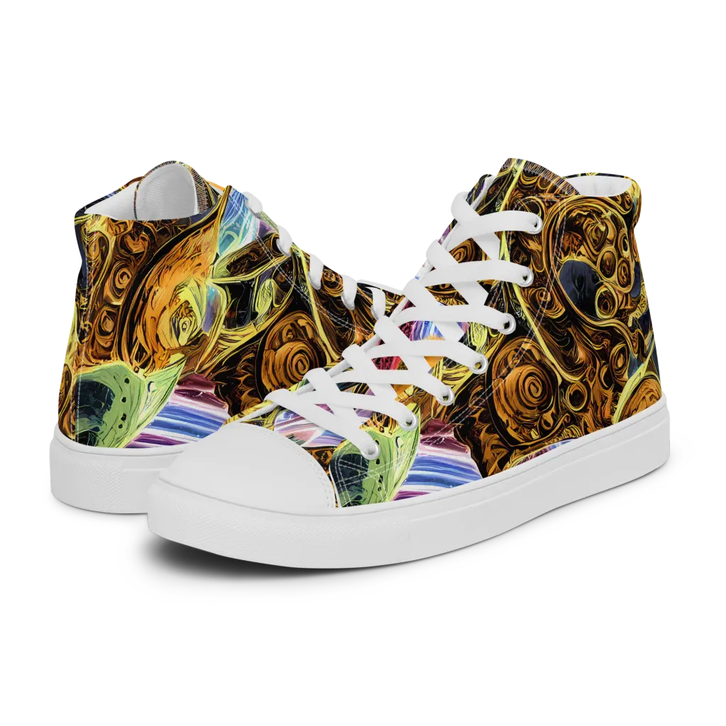 Aurum Rapture on Women's High Top Canvas Shoes — Left