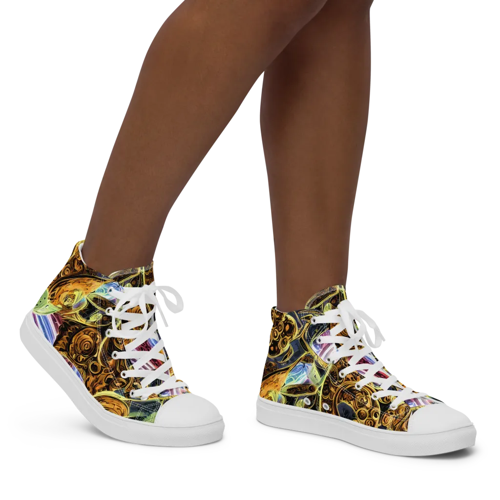 Aurum Rapture on Women's High Top Canvas Shoes — Right