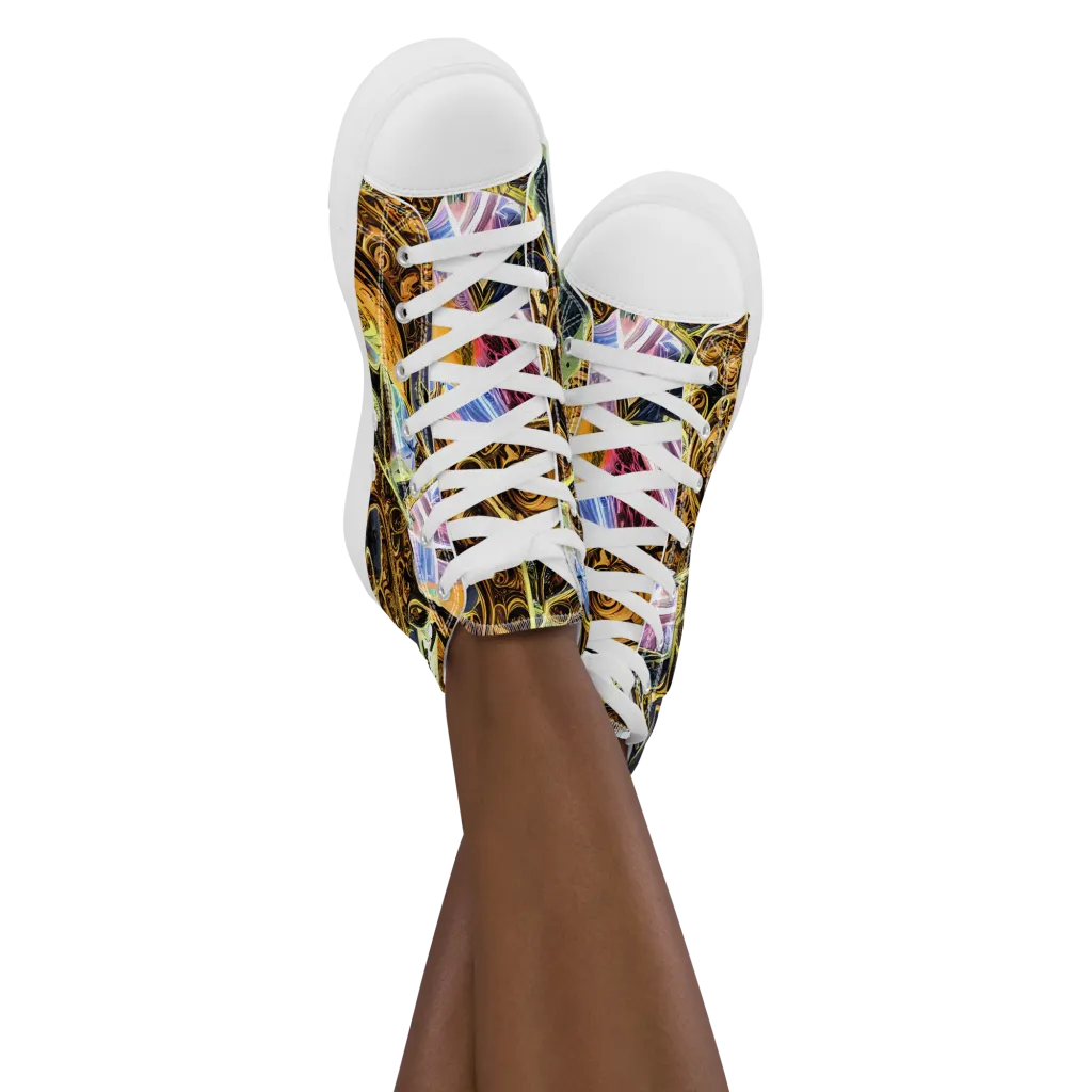 Aurum Rapture on Women's High Top Canvas Shoes — Front